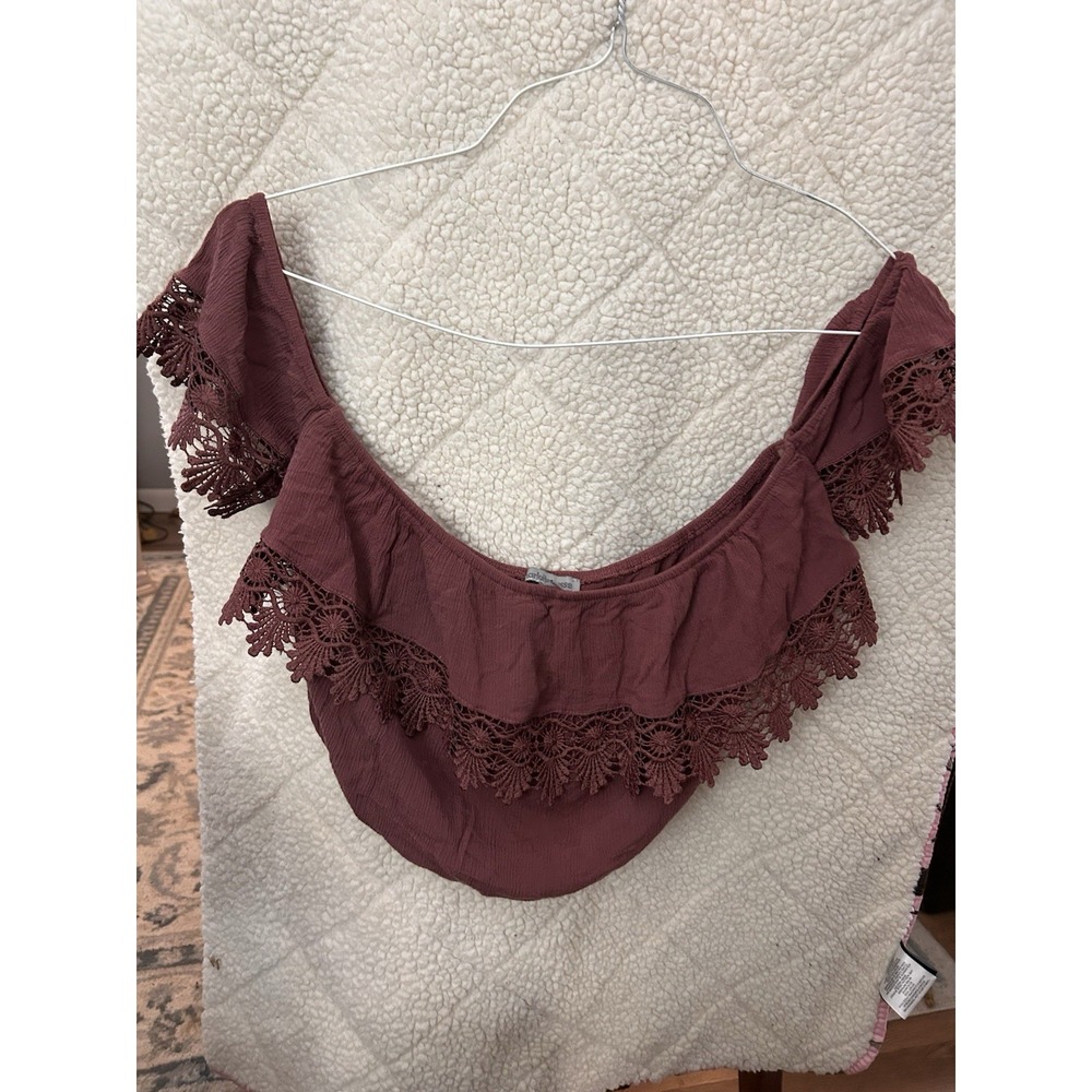 Charlotte Russe Peplum Sleeveless Top Off The Shoulder Rose, Women's SMALL